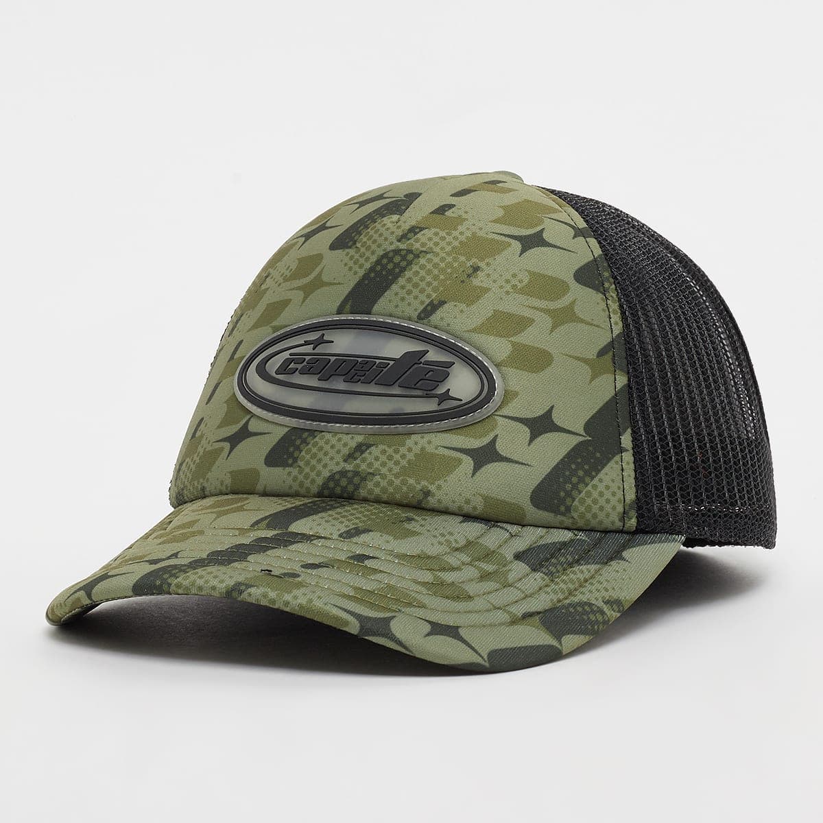 Logo Rubber Badge Camo Trucker Cap 