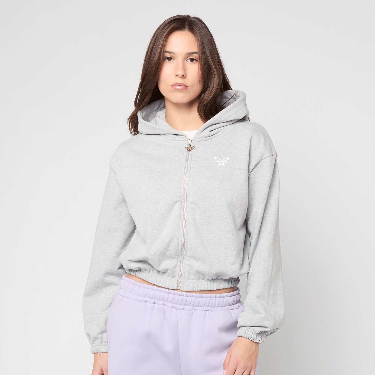 Cropped Terry Zip Hoodie