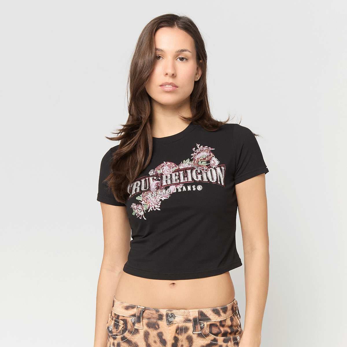 CRYSTAL SNAKE SS BBY TEE​