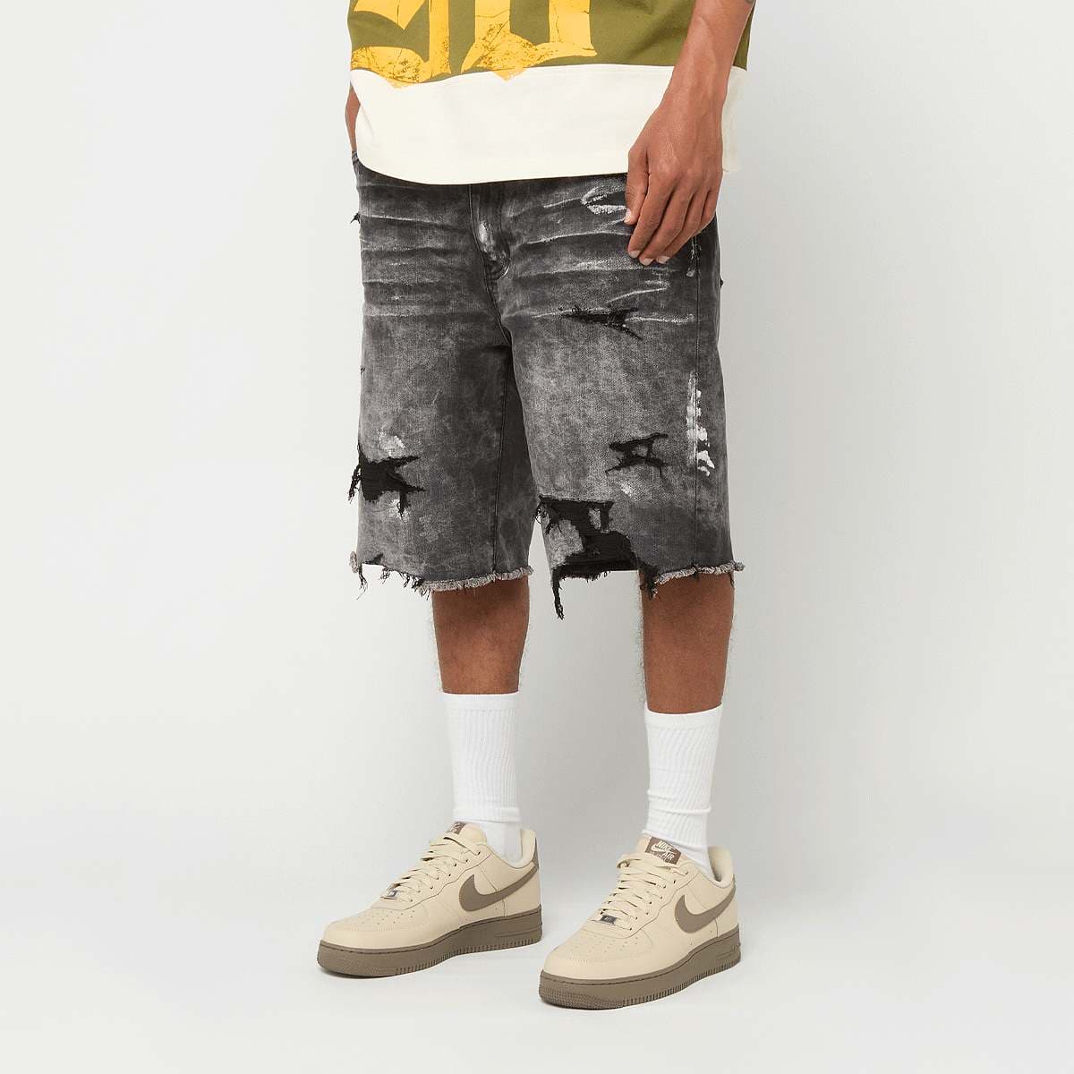 ARTISAN VINATGE WASHED DENIM SHORTS ARGON BLACK