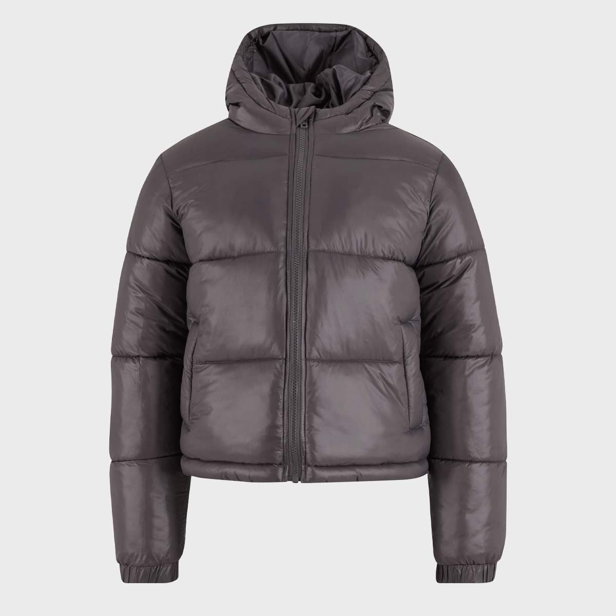Boys Shiny Puffer Jacket With Hood