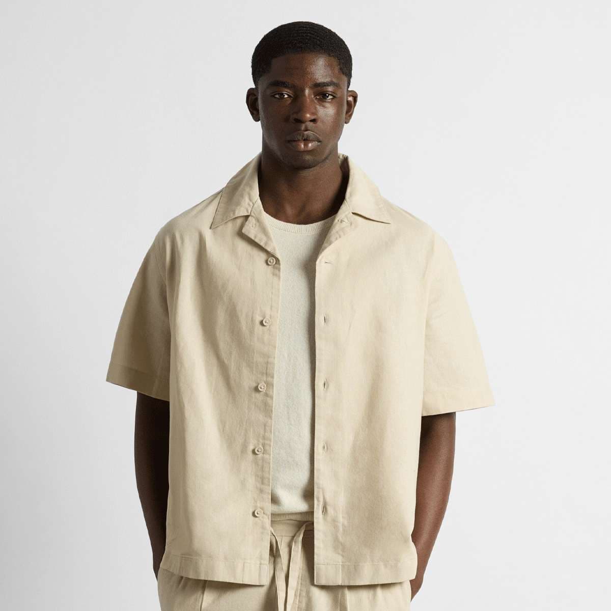 Linen Blend Short Sleeve Shirt