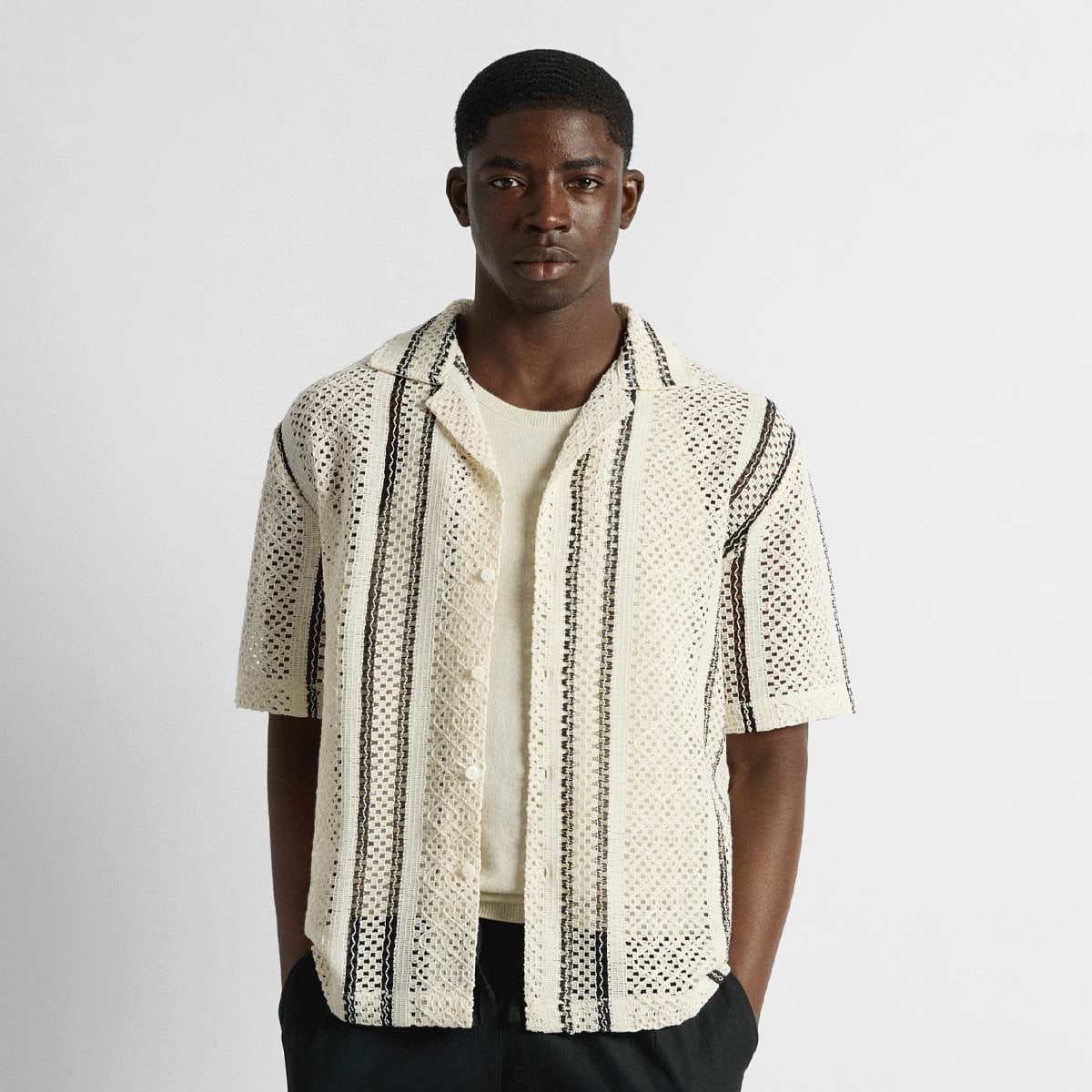 Crochet Striped Shirt