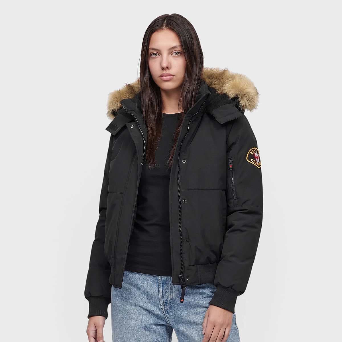 W OLIVIA HOODED BOMBER JACKET black