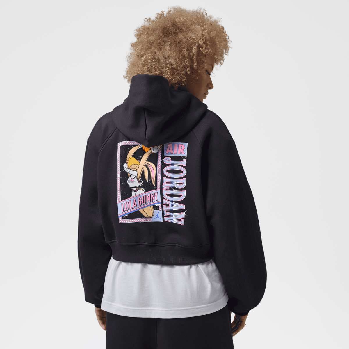 Brooklyn Space Jam Fleece Full-Zip Cropped Hoodie
