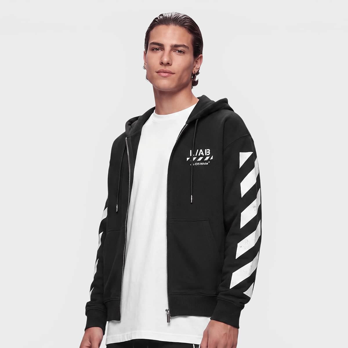 Diagonal Full Zip Hoodie