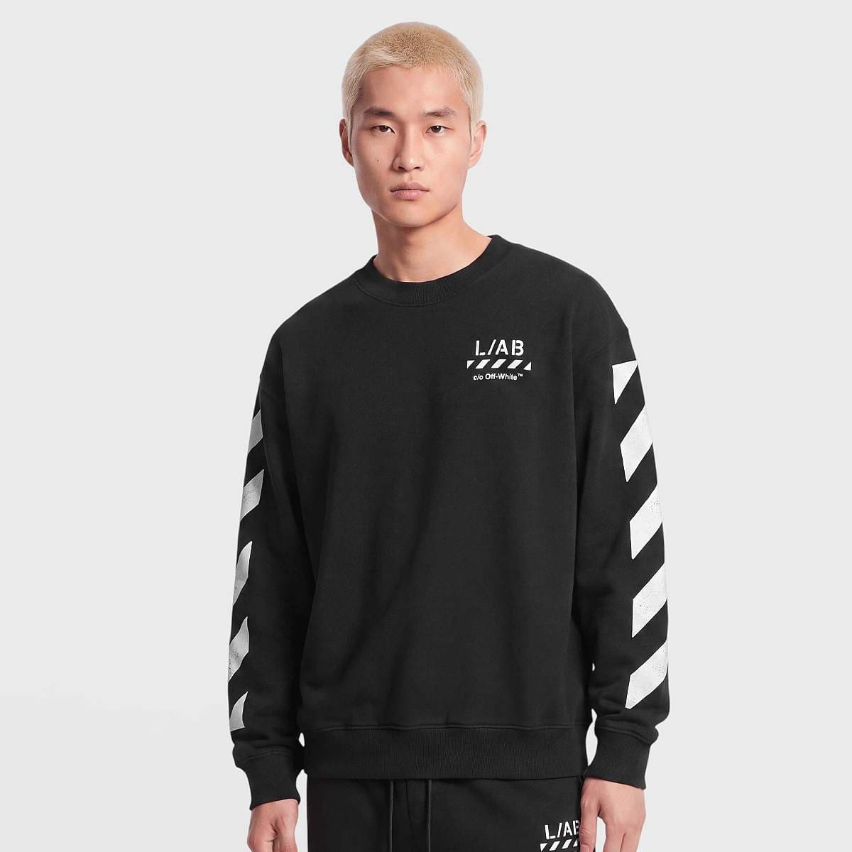 Diagonal Crew Neck Sweatshirt
