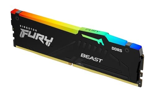 Kingston FURY Beast Schwarz RGB EXPO 16GB 6000MT/s DDR5 CL30 DIMM Desktop Gaming Speicher Einzelnes Modul - KF560C30BBEA-16