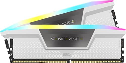 Corsair Vengeance RGB DDR5 RAM 64GB (2x32GB) 5600MHz CL40 Intel XMP iCUE-Kompatibler Computerspeicher - Weiß (CMH64GX5M2B5600C40W)