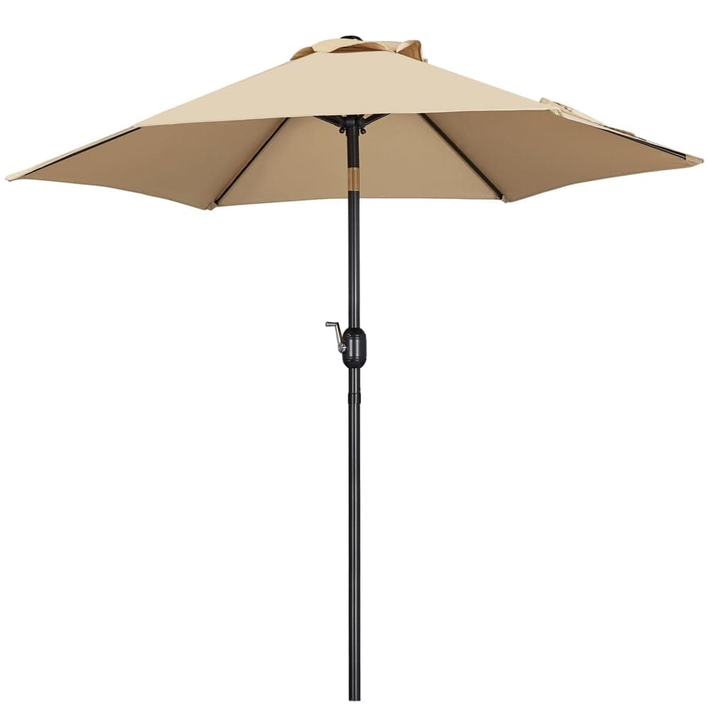 Yaheetech Parasol de Jardin Extérieur Parasol Inclinable 230cm/270cm/327cm avec 6 Baleines Cadre en Métal Protection Solaire pour Jardin Terrasse Patio Piscine Plage Balcon 230 cm Kaki