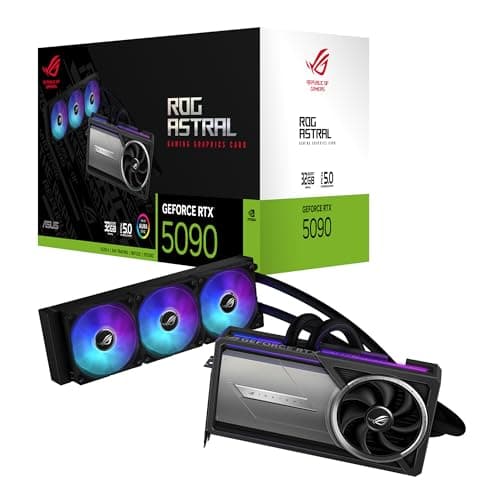 ASUS ROG Astral LC GeForce RTX 5090 32GB GDDR7 Gaming Grafikkarte mit All-in-One-Flüssig-CPU-Wasserkühlung (Nvidia DLSS4, PCIe 4.0, DP 2.1b, 360mm AIO-Kühler)