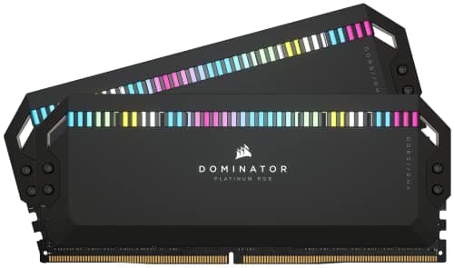 CORSAIR DOMINATOR PLATINUM RGB DDR5 RAM 32GB (2x16GB) 6000MHz CL36 Intel XMP Compatibile ICUE Memoria Per Computer - Nero (CMT32GX5M2X6000C36)