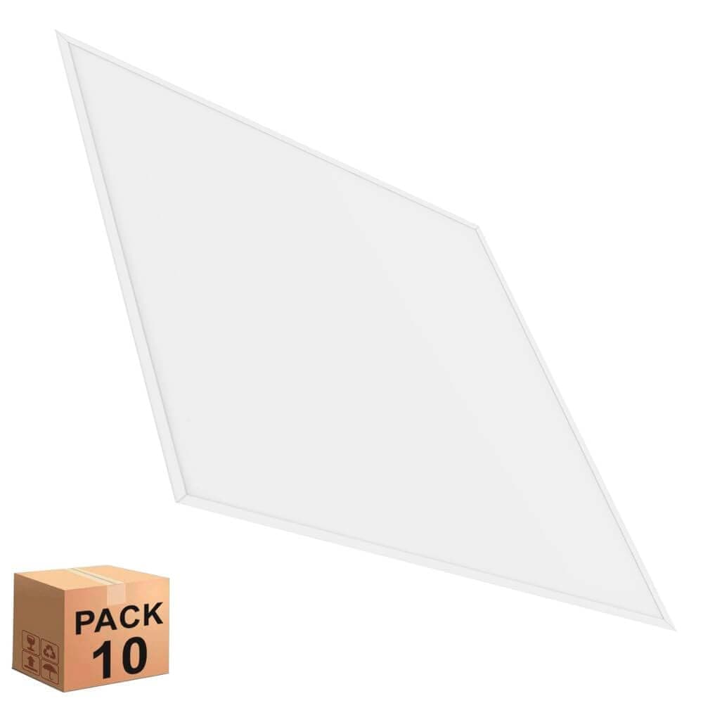Pack x10 Panel LED 60x60 cm 40W, Driver Philips CertaDrive, 4000 lúmenes, Paneles LED Bajo Consumo y Gran Luminosidad, No Flick, Caja 10 unidades para Falso Techo, Marco Blanco (Luz Blanca (5700K))