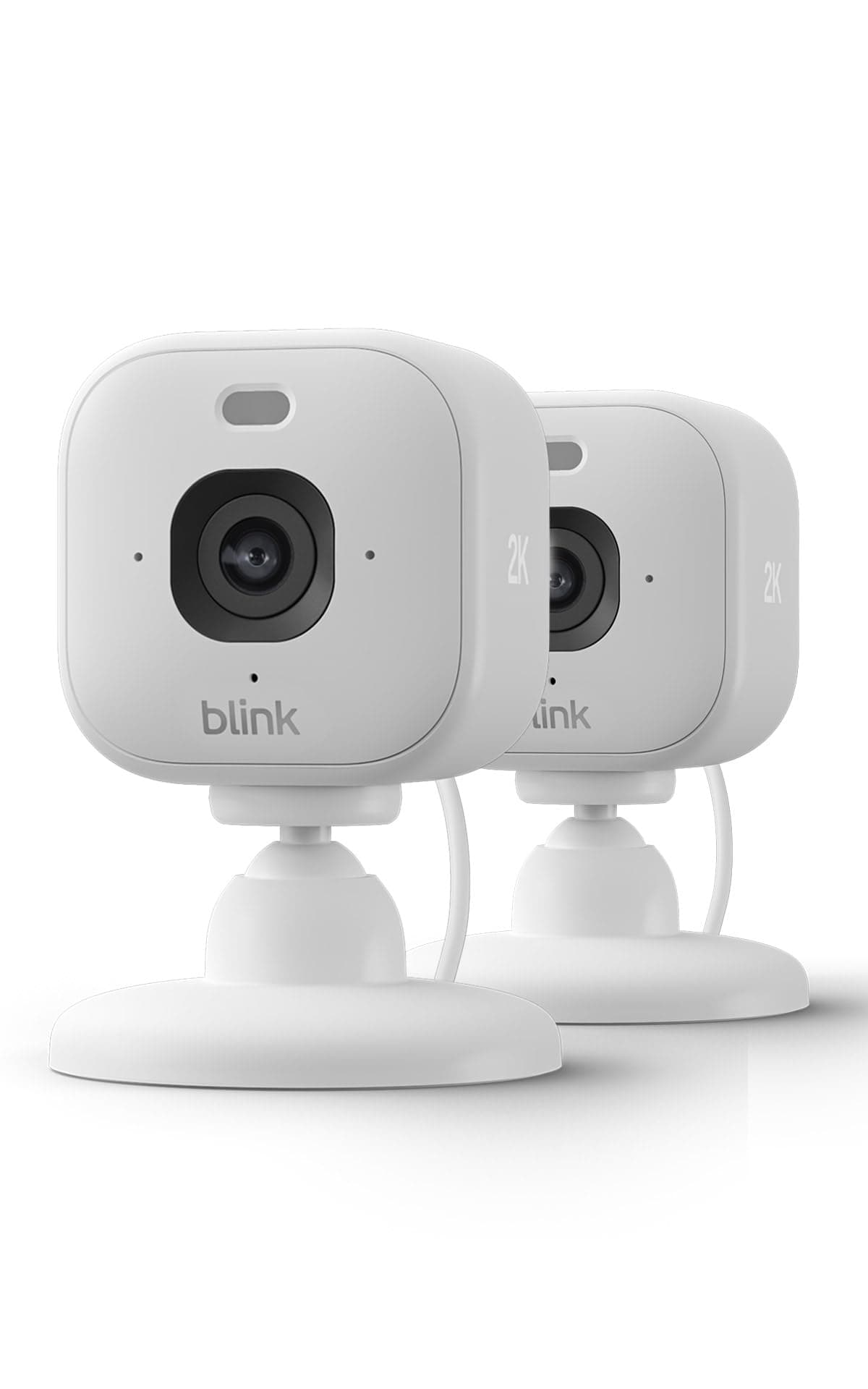 Blink Mini 2K+ (neueste Generation) | Sicherheitskamera mit Netzstecker für zuhause | 2K-Videoauflösung, 4-fach-Zoom, Nachtsicht in Farbe | Funktioniert mit Alexa | 2 Kameras – Weiß
