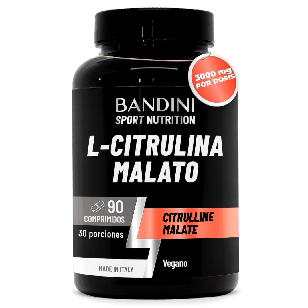 Bandini® L-CITRULINA MALATO 90 Comprimidos 3000mg Por Dosis - Dosificación Extra Alta con 1000mg Por Comprimido - Citrulina De Fermentación 100% Vegan - Citrulline Malate Tabletas Sin Aditivos y OGM