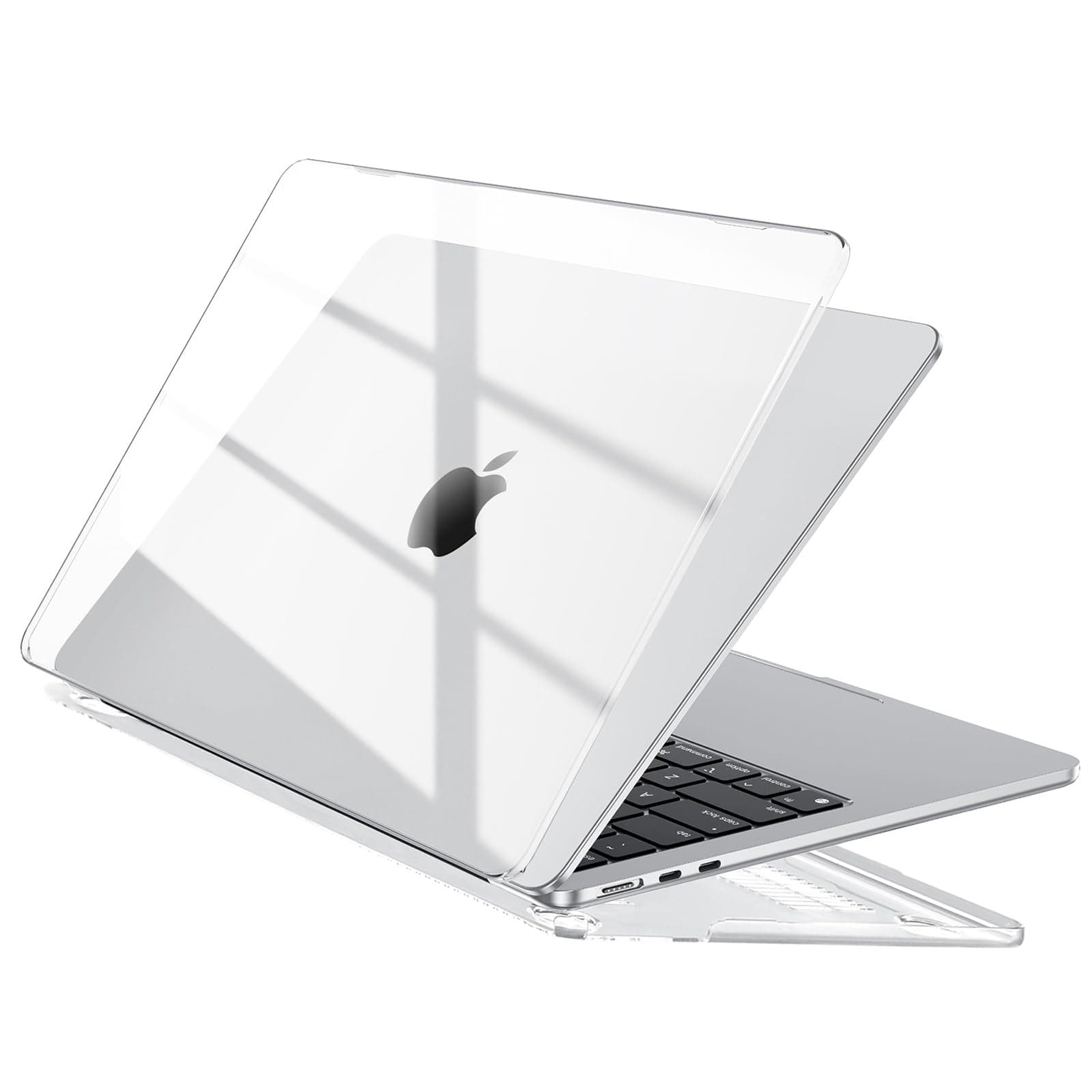 EooCoo Compatibile con Custodia MacBook Air M4 13,6" M5 M3 M2 2026 2025 2024 2022 Cover Mac Book Air 13 Case per A3449 A3240 A3113 A2681 con Touch ID, Rigida Protezione PC - Cristallo Trasparente