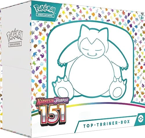 Pokémon-Sammelkartenspiel: Top-Trainer-Box Karmesin &amp; Purpur – 151 (9 Boosterpacks &amp; Premium-Zubehör)