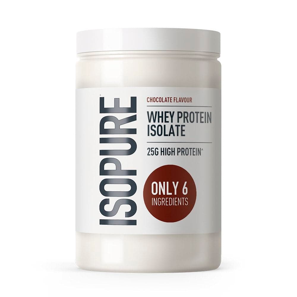 Isopure Proteína de Suero Isolada Sabor Chocolate en Polvo, Alta en Proteínas con 25 g por Ración, Baja en Azúcar, Sin Aromas ni Edulcorantes Artificiales, Solo 6 Ingredientes, 480 g