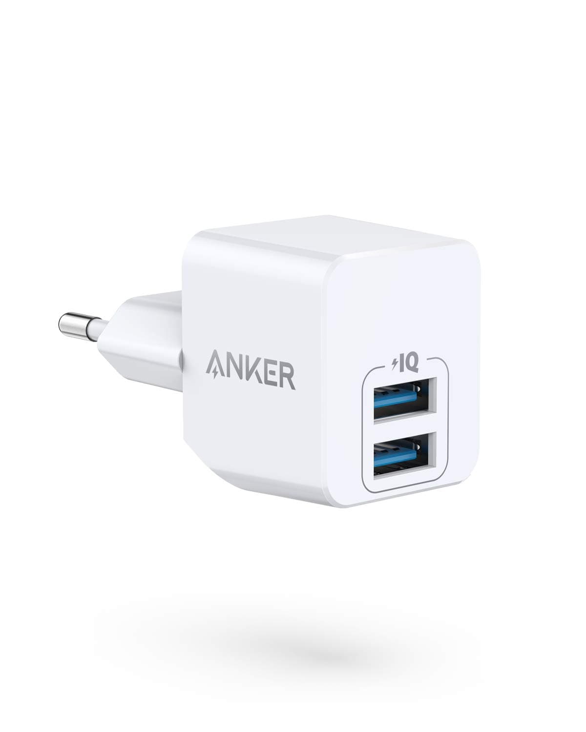 Anker 12W Mini Duales Ladegerät, Extrem kompaktes USB Wandladegerät, 2,5A Leistung für iPhone 17/16/15 Serie, iPad Air 2/Mini 4, Galaxy S24/S23 Serie, und viele mehr