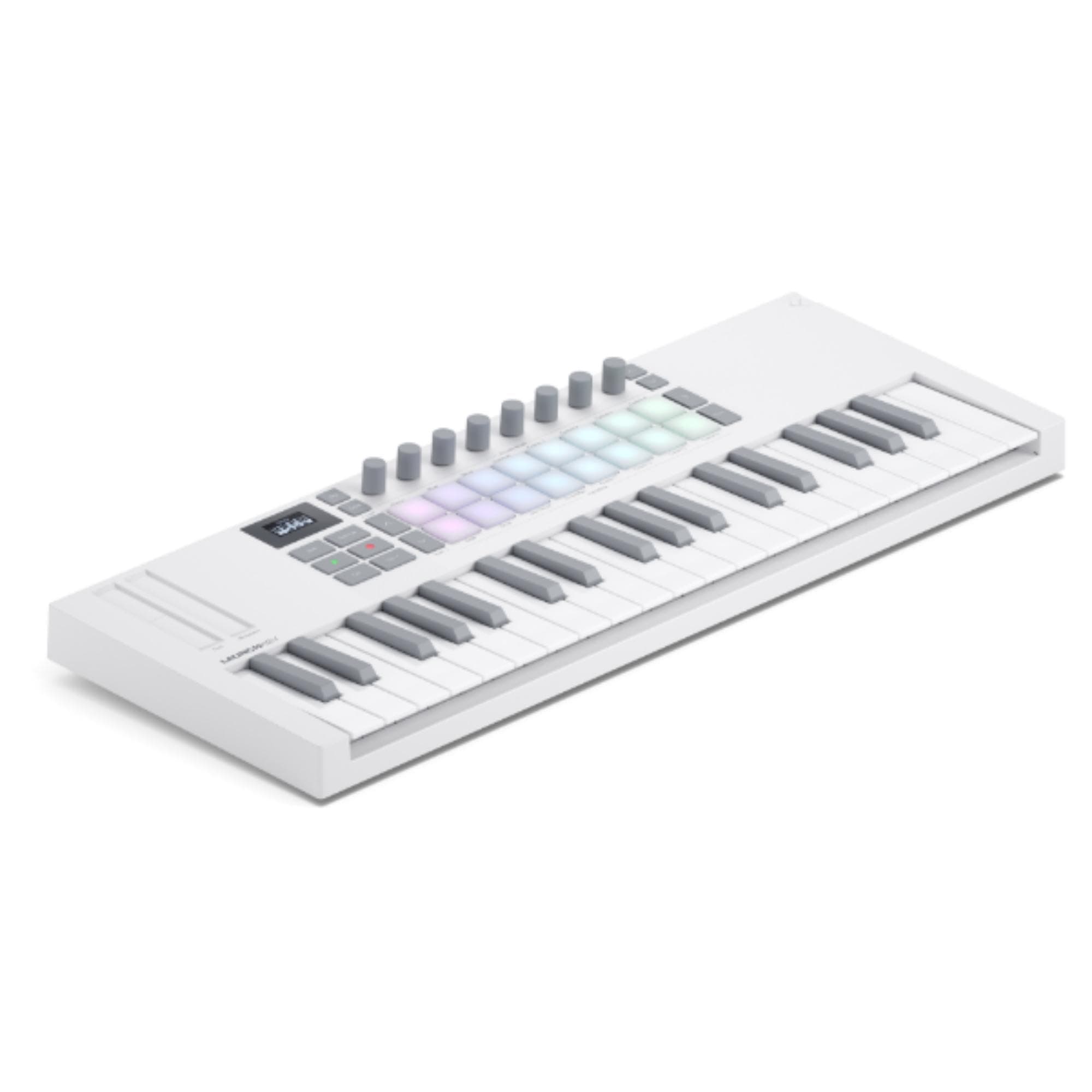 Novation Launchkey Mini 37 [MK4] — Controller MIDI USB portatile a tastiera da 37 tasti mini, con integrazione per DAW. Modalità Accordo e Scala, drum pad, arpeggiatore. Software creativi inclusi
