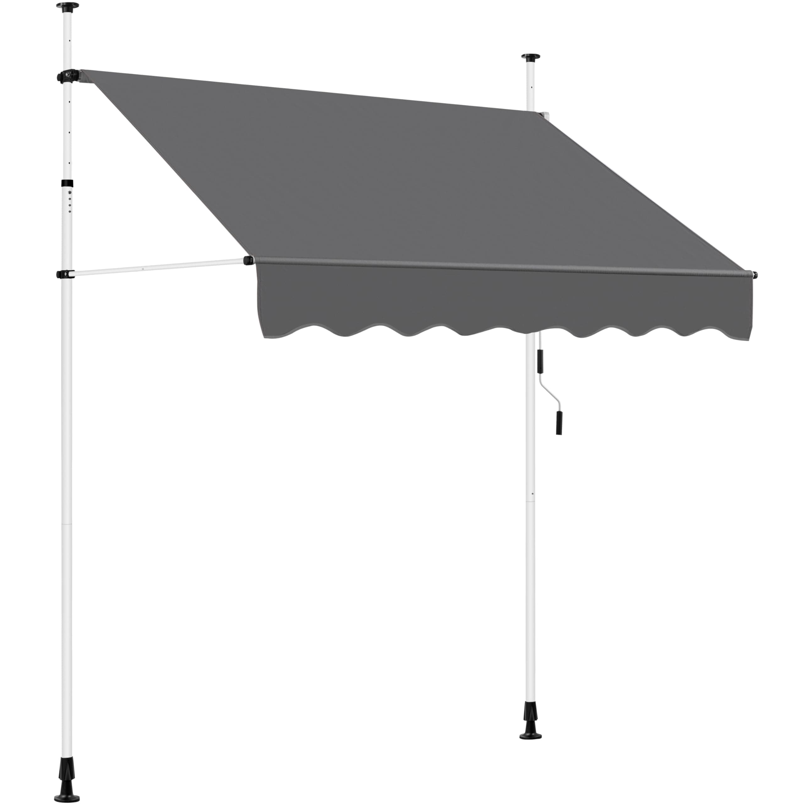 Yaheetech Toldo Manual Retractil para Balcón con Manivela 210-300cm Altura Ajustable Sin Taladrar Resistente a los Rayos UV 250 x 180 cm/Beige