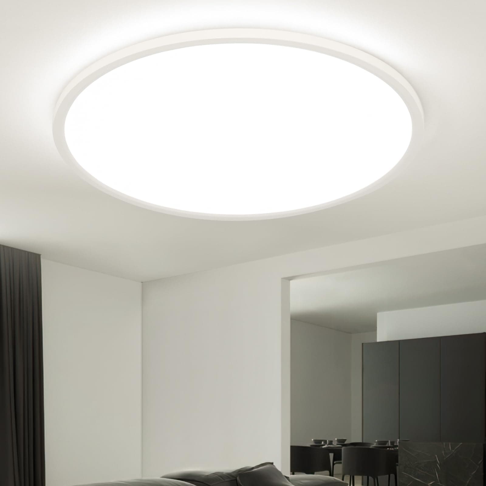 EASY EAGLE Plafon LED Techo, 50CM Superficie Panel Led 4000K, 52W Lámpara de Techo Moderna, Luz LED Techo Para Oficina Dormitorio Salon Cocina Comedor Balcón Baño, Redondo