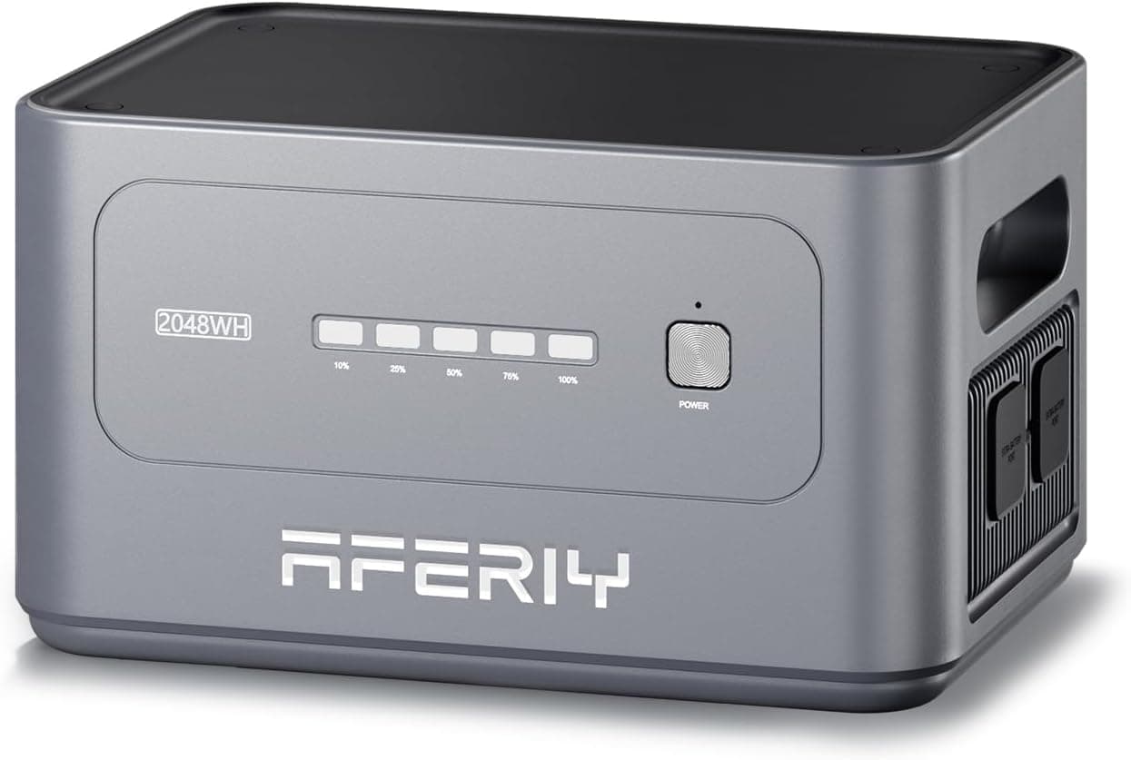 AFERIY Af-P280-B 2048Wh Batería Expansión LiFePO4: 4× En Paralelo Hasta 10240Wh, Más 4000 Ciclos, Pantalla Led, -10°C A 40°C, Compatible Con La Estación Energía 2800W