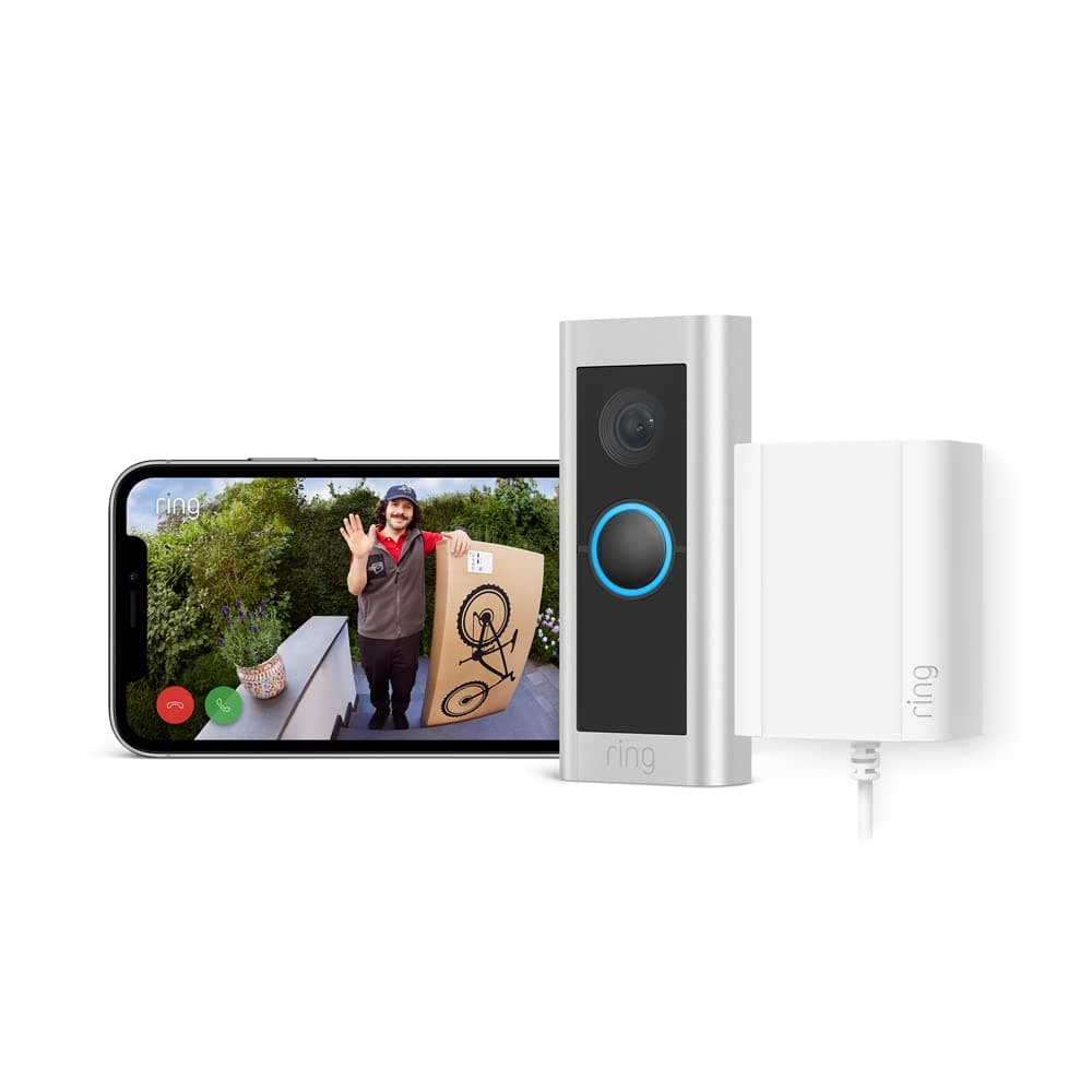 Ring videotimbre cableado Pro (anteriormente Video Doorbell Pro 2) con enchufe | Timbre con vídeo 1536p HD de cuerpo entero, detección de movimiento 3D, vista panorámica | 30 días gratis de Ring Home
