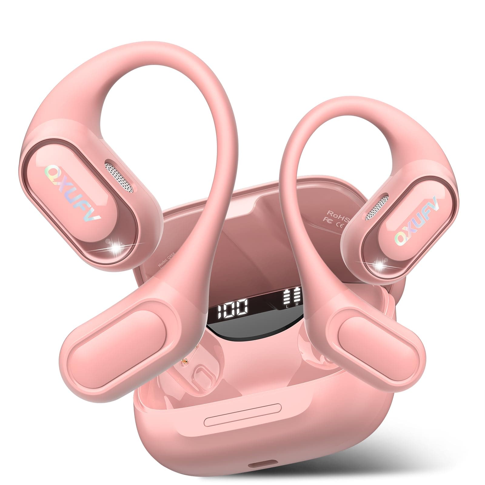 QXUFV Cuffie Traduzione Simultanea 164 Lingue Traduttore Istantaneo Vocale, Auricolari Open-Ear Smart Ambient, 9 Modalità AI-Traduzione, 4-in-1 Auricolari Traduzione, Musica/Chiamate/Traduttore/Sport