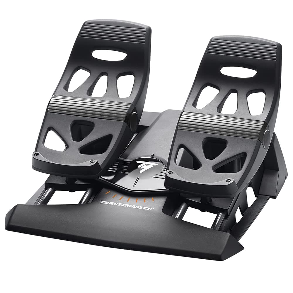 Thrustmaster TFRP Flugsimulator-Pedale – Seitenruder mit Gleitschienen-System & Differenzialbremsen – PC & Konsole – Ergonomisches Design mit abnehmbaren Fersenstützen