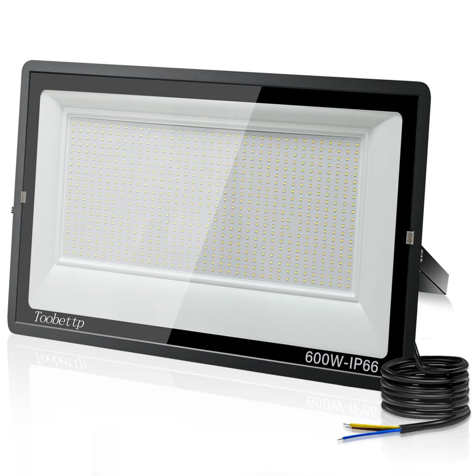 toobettp 600W Foco LED Exterior, 60000LM Focos Led un Alto Brillo de 6500K Luz Blanca Fría, IP66 Impermeable Aplique Pared para Garaje Jardín Patio Parque