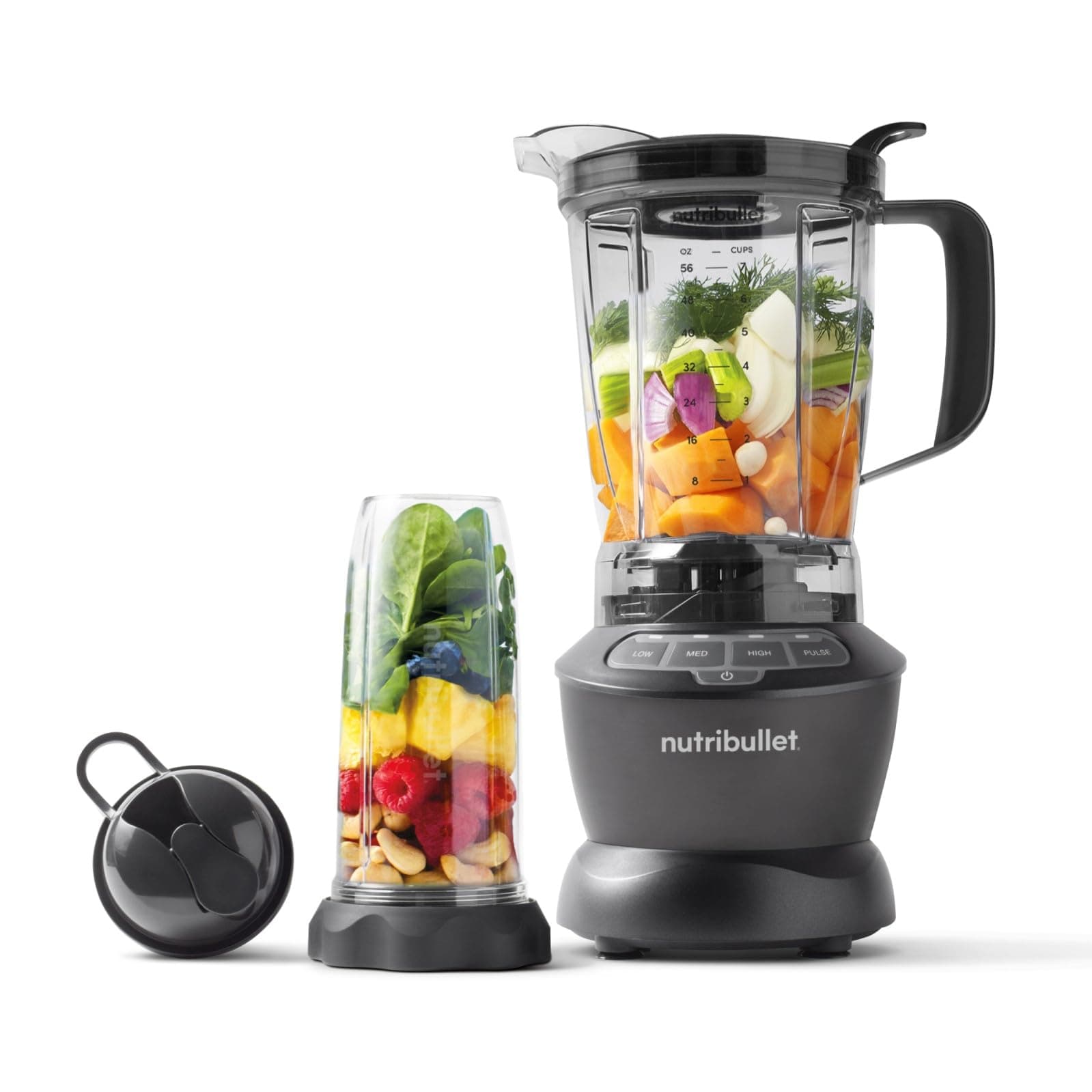 nutribullet Blender Combo, batidora, batidora multifuncional de vaso, 1200 W de potencia, jarra de 1,8 L de capacidad, sin BPA, NBF500DG