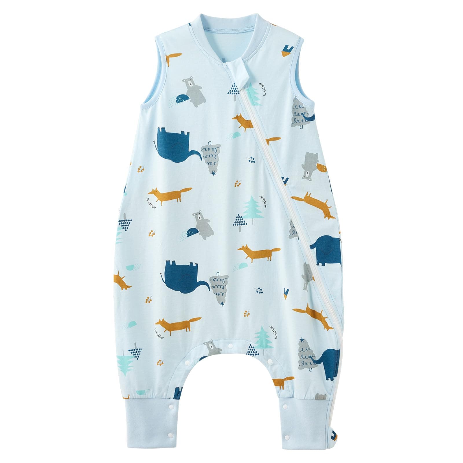 Duomiaomiao Sacco nanna estivo, sacco a pelo con piedi 0,5 tog, sottile sacco a pelo estivo con piedi, 100% cotone sacco a pelo bambini estate 1-2 anni