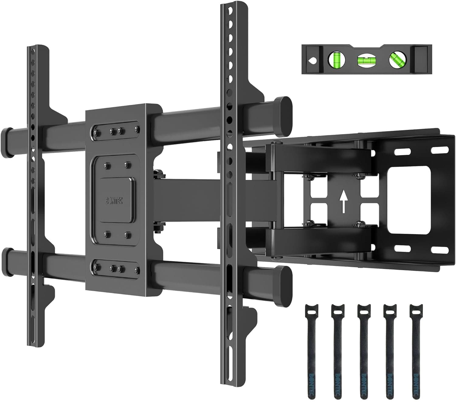 BONTEC Soporte TV Pared para Pantallas de 32-85 Pulgadas Plana & Curva LED LCD, Soporte Pared TV de Articulado Inclinable y Giratorio, Resistentes hasta 60 kg, VESA Máx 600x400 mm