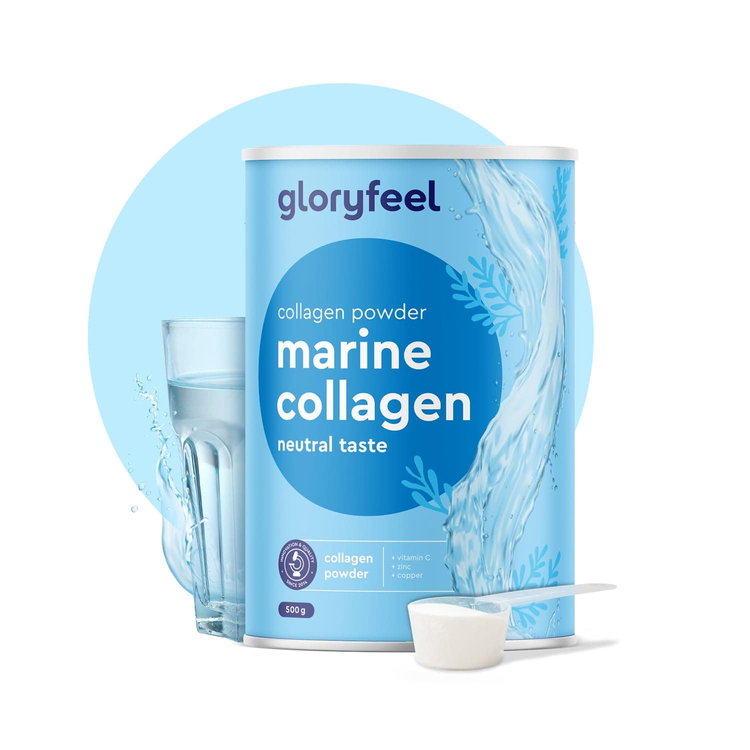 Collagene Marino Idrolizzato in Polvere, VERISOL marca brevettata, 500 g di Puri Peptidi di Collagene, con Vitamina C, rame e zinco, per Pelle, Articolazioni e Capelli*, senza additivi