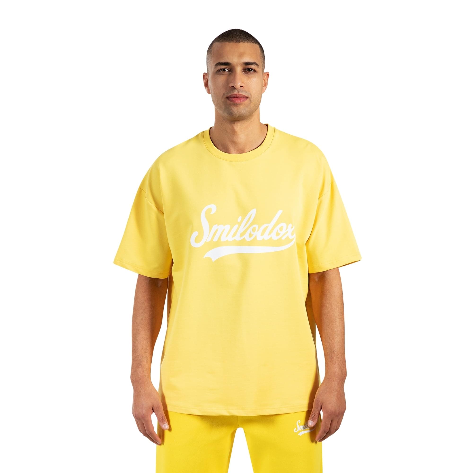 SMILODOX Herren T-Shirt Lorik - Locker geschnittenes Oversize Shirt mit Retro Frontprint, bequemem Rundhalsausschnitt und weichem Material für einen modernen Streetwear Look