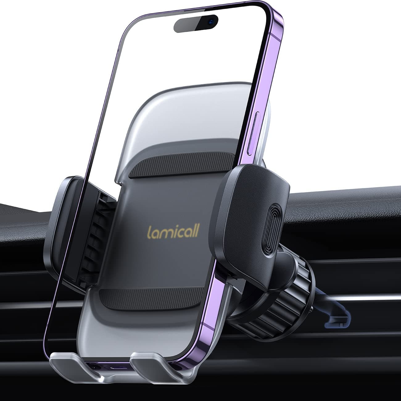 Lamicall Handyhalterung Auto, Handy Autohalterung - [2026 Federclip] Universal Lüftung Handyhalter Auto, 360 Grad Vent KFZ Halterung für iPhone 17/16/15/14/13 Pro Max Plus, Samsung 4-7 Zoll Smartphone