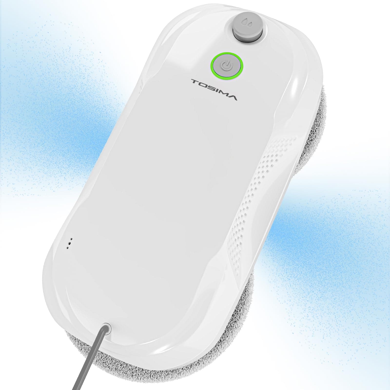 Tosima W5 Robot Nettoyeur de Vitres-avec Double Bec Pulvérisation,Aspiration à Fréquence Variable, Triple Système de Sécurité, Fonction de Détection des Bords, Navigation Intelligente (Blanc)