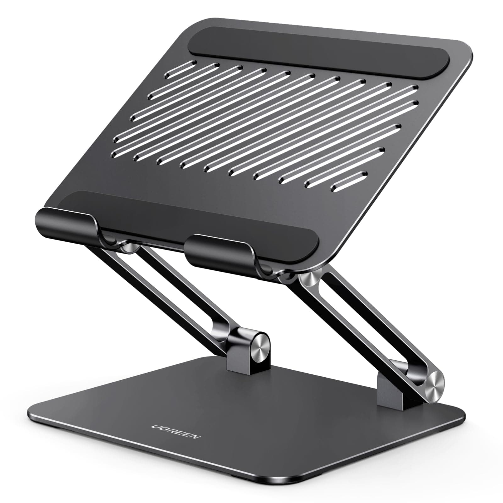 UGREEN Tablet Ständer Verstellbare Halterung Aluminium Faltbarer Handy, kompatibel mit iPad Pro Air Mini 11 12.9 Galaxy Tab S9 Huawei MatePad iPhone 16 15 bis 12,9 Zoll (Schwarz)