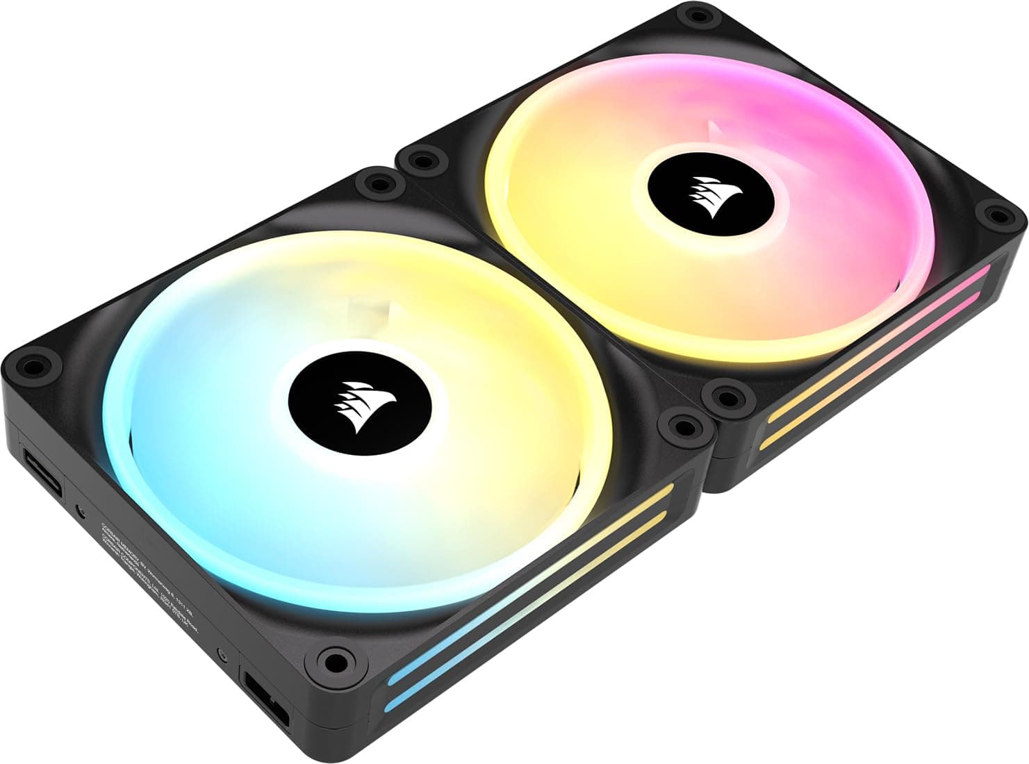 Corsair iCUE Link QX140 RGB à Dôme Magnétique de 140mm Ventilateurs - Double Ventilateurs Kit de Démarrage avec Le Hub du Système iCUE Link - Noir