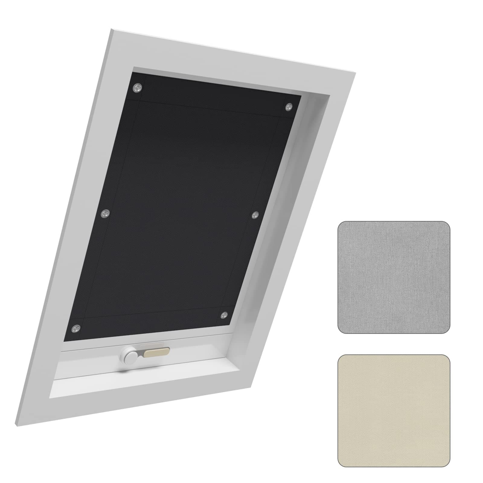 WOLTU Thermo Dachfenster Rollo ohne Bohren Sonnenschutz Verdunkelungsrollo mit Saugnäpfen, Thermorollo Hitzeschutz für Velux- und Roto-Fenster Y87 / 087, Schwarz 96x120 cm