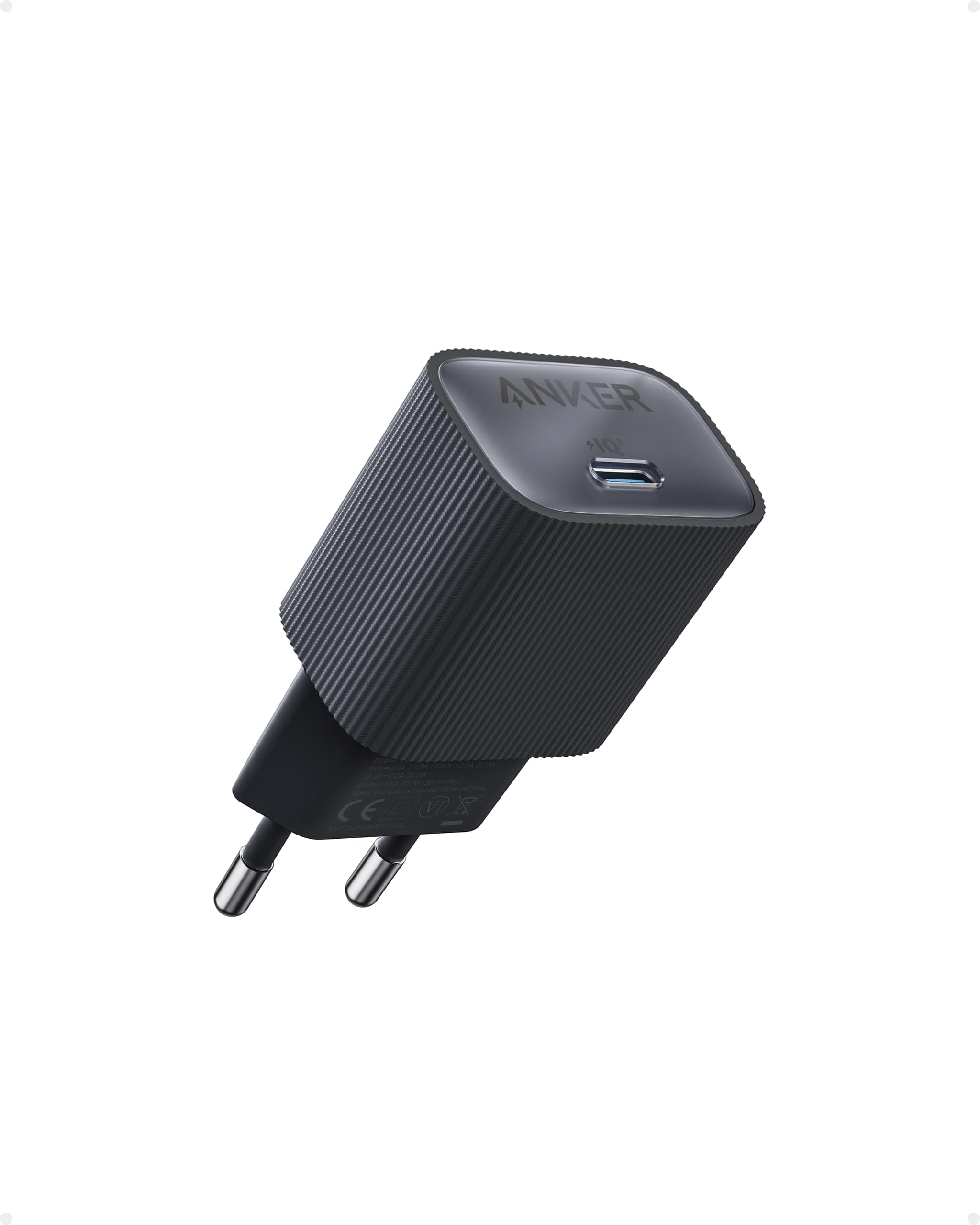 Anker Nano USB C Netzteil, 30W High-Speed USB C Ladegerät, PIQ 3.0 und PPS Schnellladeleistung, Kompatibel mit iPhone 16/15/14/13 Serie, Pixel, Galaxy, iPad, und mehr (Ladekabel nicht im Lieferumfang)