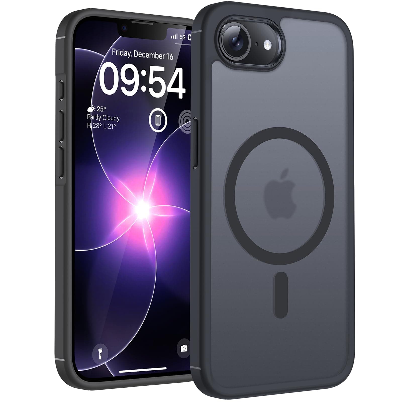 TOCOL Cover Magnetica per iPhone 17e 6,1 Pollicii, Compatibile con MagSafe, Antigraffio, Antimpronta, Custodia Antiurto Traslucida Opaca, Nero