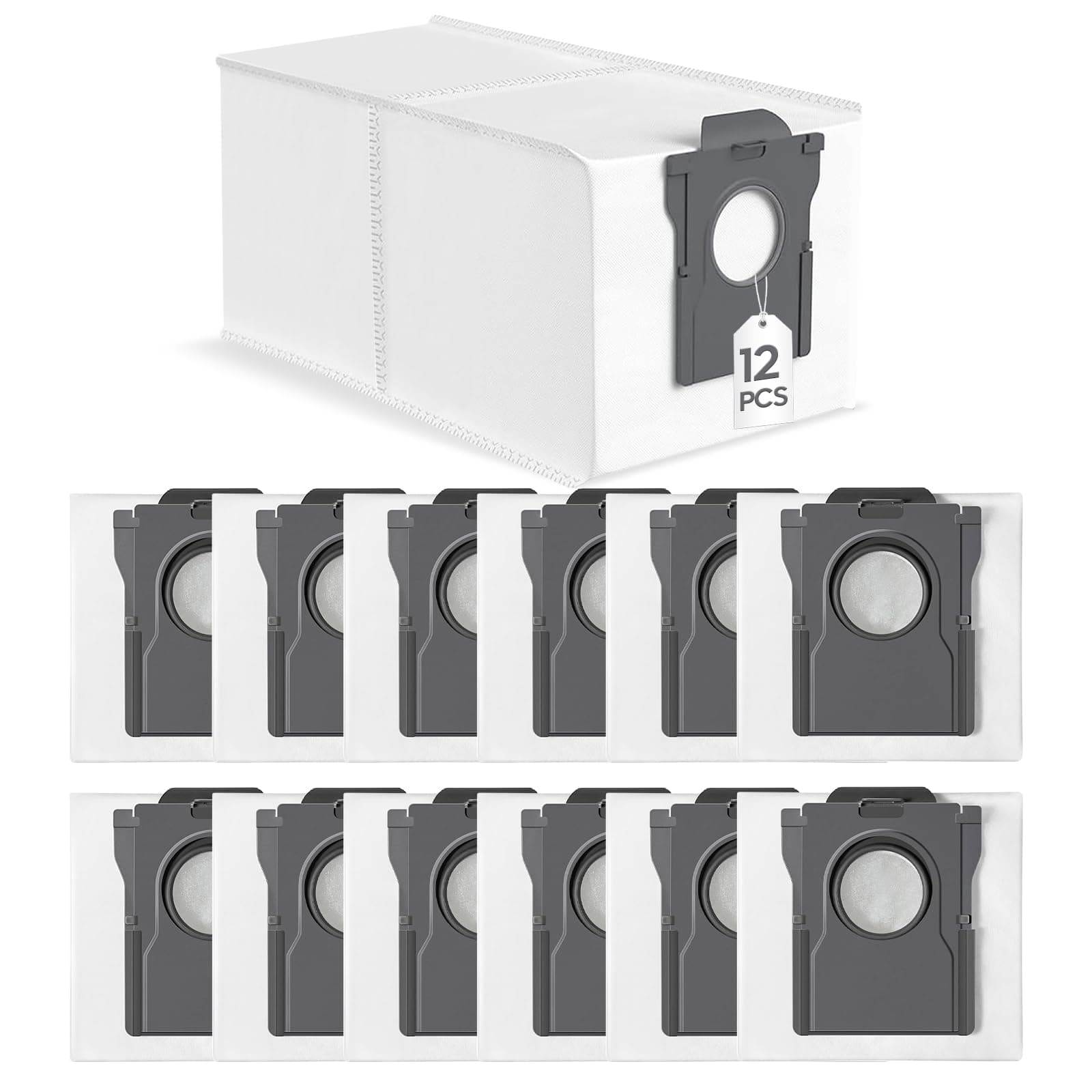 Kaiyaner 12 PCS Sac Aspirateur pour Dreame L10s Ultra Gen 2 / L10s Pro Ultra Heat / X30 L40 Ultra / X40 X50 Ultra Complete, Mova E30 Ultra / P50 Pro Ultra Sacs Rechange Accessoires Détachées 3,2L