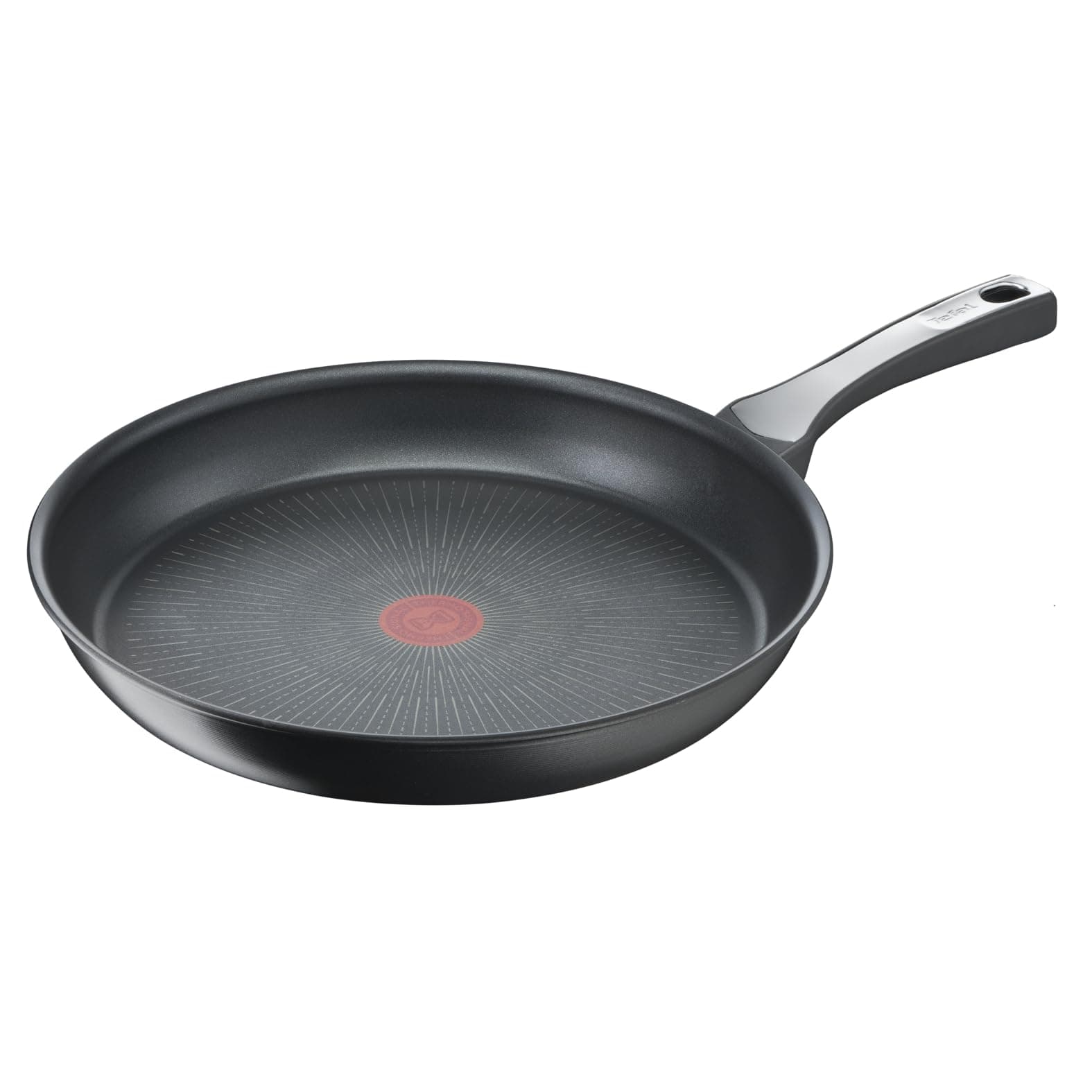 Tefal Unlimited On - Sartén de 32 cm, Apto inducción, antiadherente, revestimiento titanio, Thermo-signal, apto lavavajillas y horno, acero inoxidable
