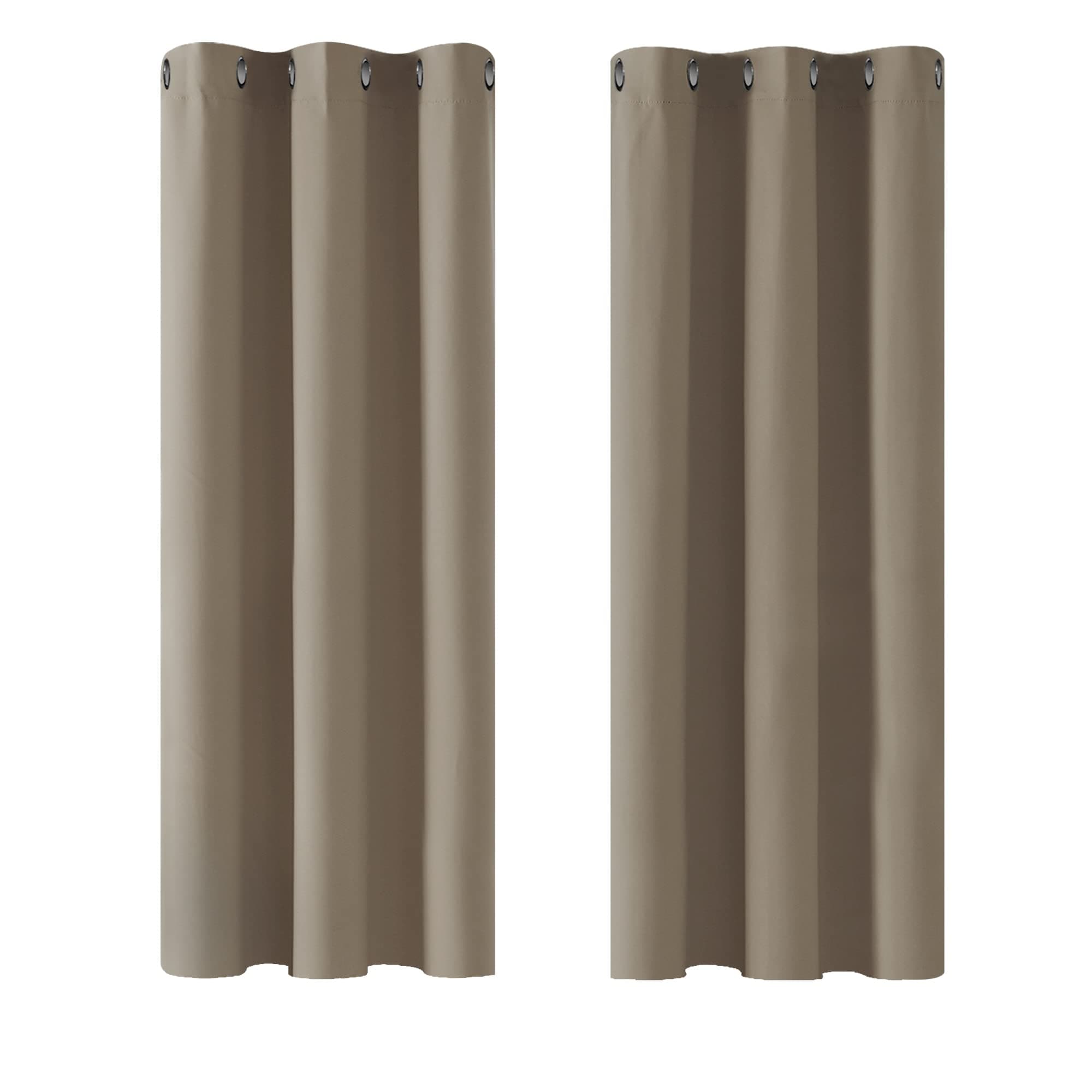 Deconovo Rideau Occultant Thermiques Anti Froid, Double Rideau Isolant Anti-Bruit, Économie d'Énergie, Idéal pour Chambre et Salon, 107X138 CM (Largeur X Hauteur), Taupe, 2 Pièces