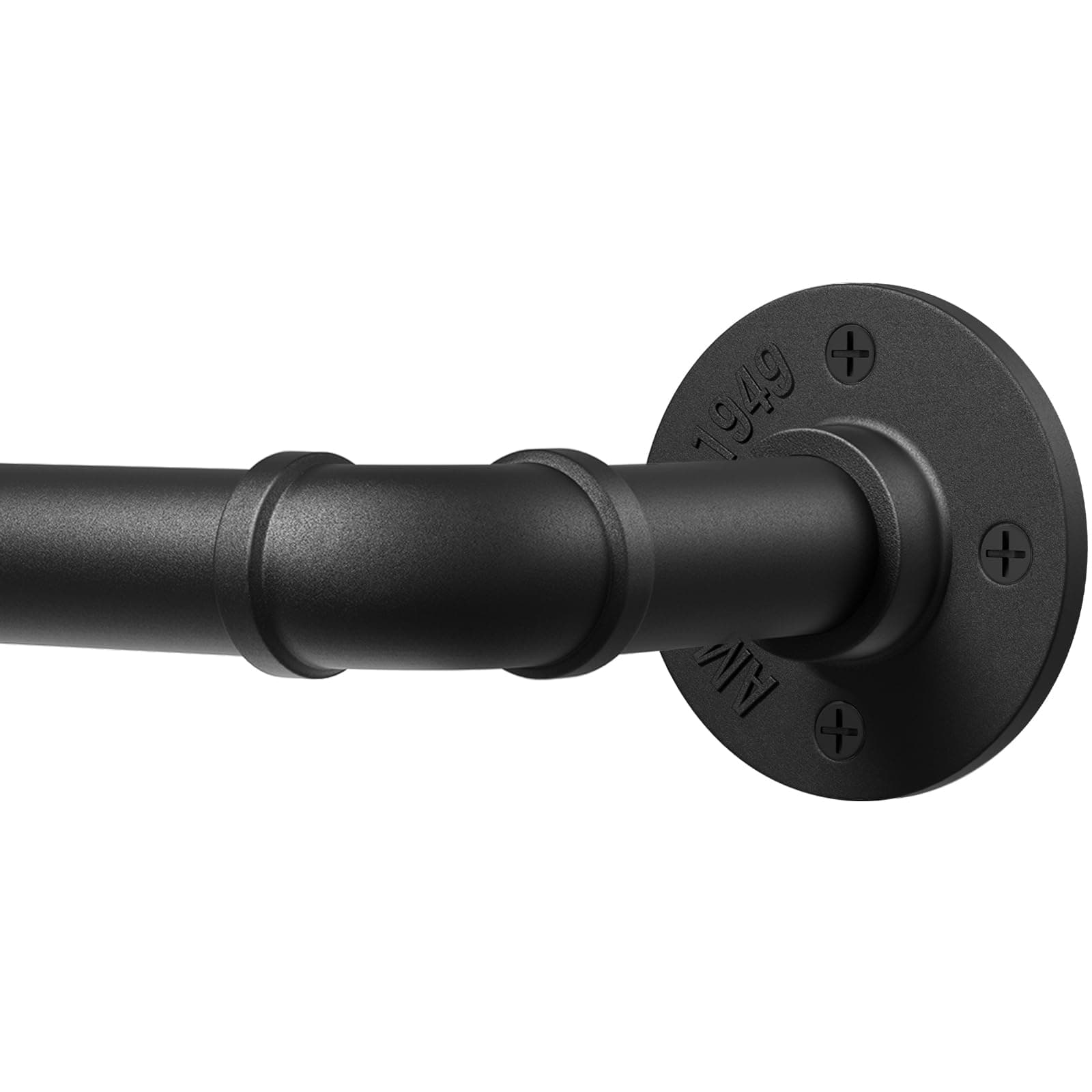 Tringle à Rideaux Industrielle, 80-305cm Tringle à Rideau Extensible Extensible à Rideaux Diamètre 25 mm Montage au Plafond Idéale pour Terrasse, Porte Coulissante, Salon - Noir