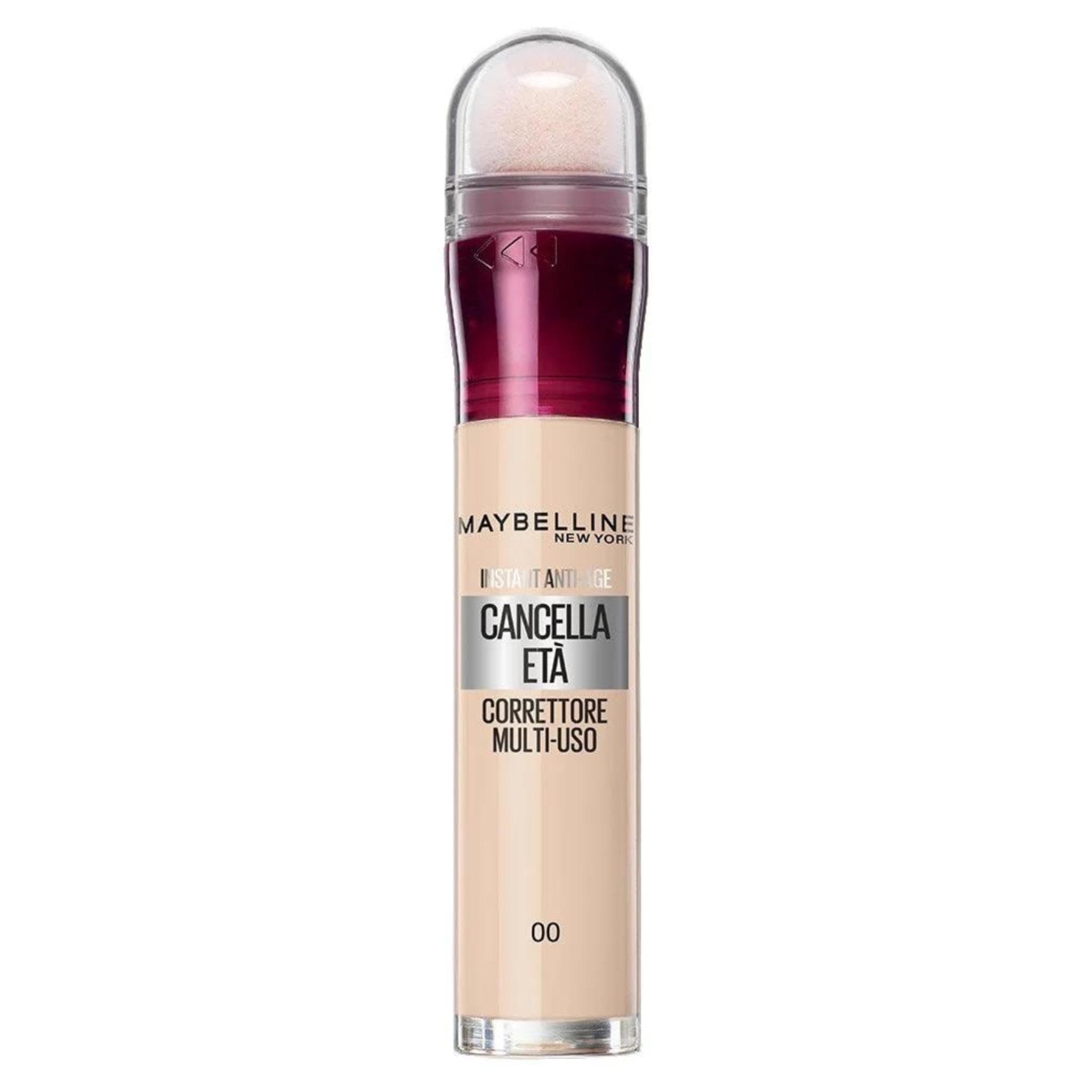 Maybelline New York Correttore Multi-Uso, Idratante e con Coprenza Modulabile, Imperfezioni e Occhiaie Coperte, Con Bacche di Goji e Haloxyl, Cancella Età, Tonalità: 00 Ivory, 6,8 ml