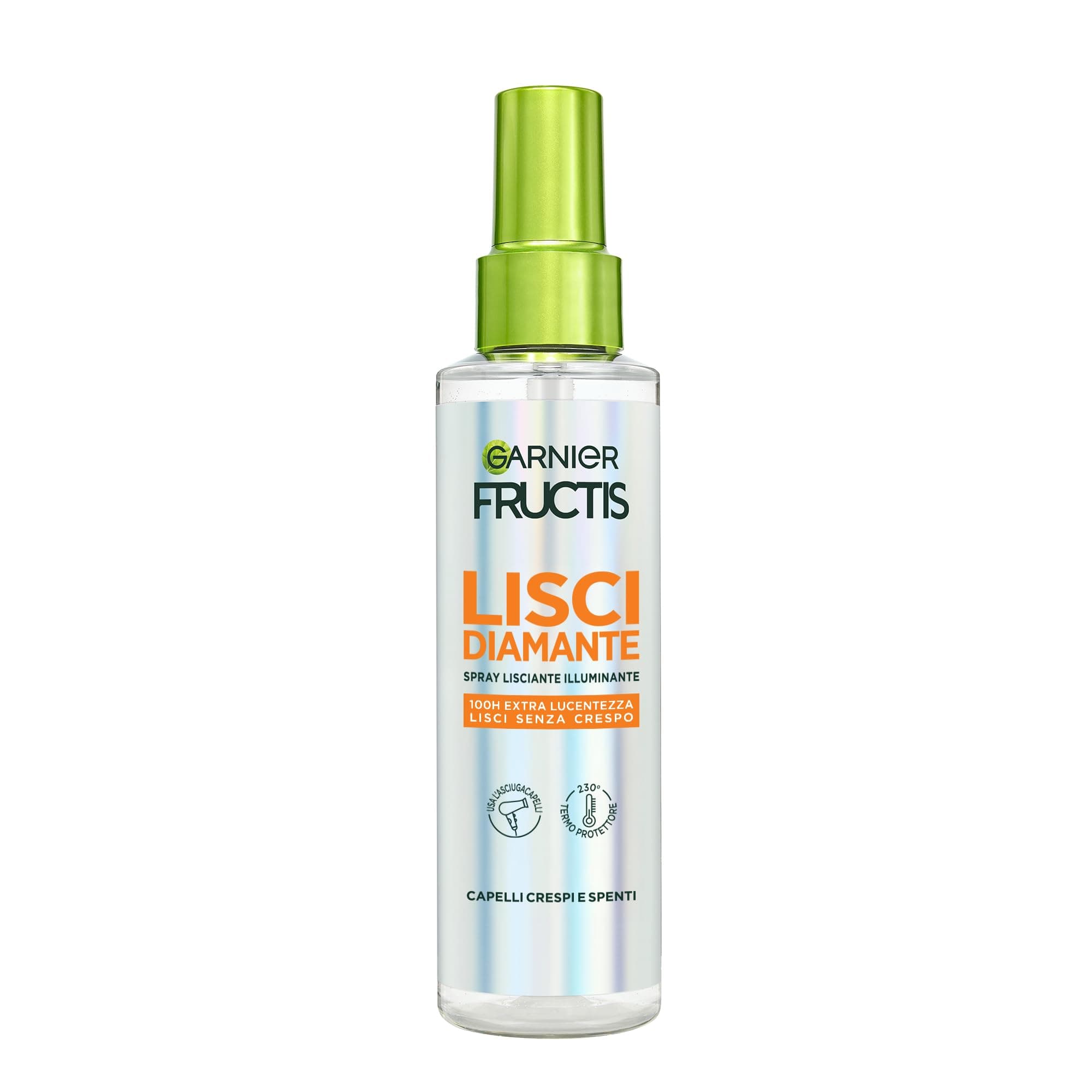 Garnier Fructis Spray Lisciante, Per Capelli Indisciplinati, Capelli Luminosi e Lisci, Protezione Dall'Umidità e Dal Calore, Senza Effetto Crespo, Fructis Diamond Sleek, 150 ml
