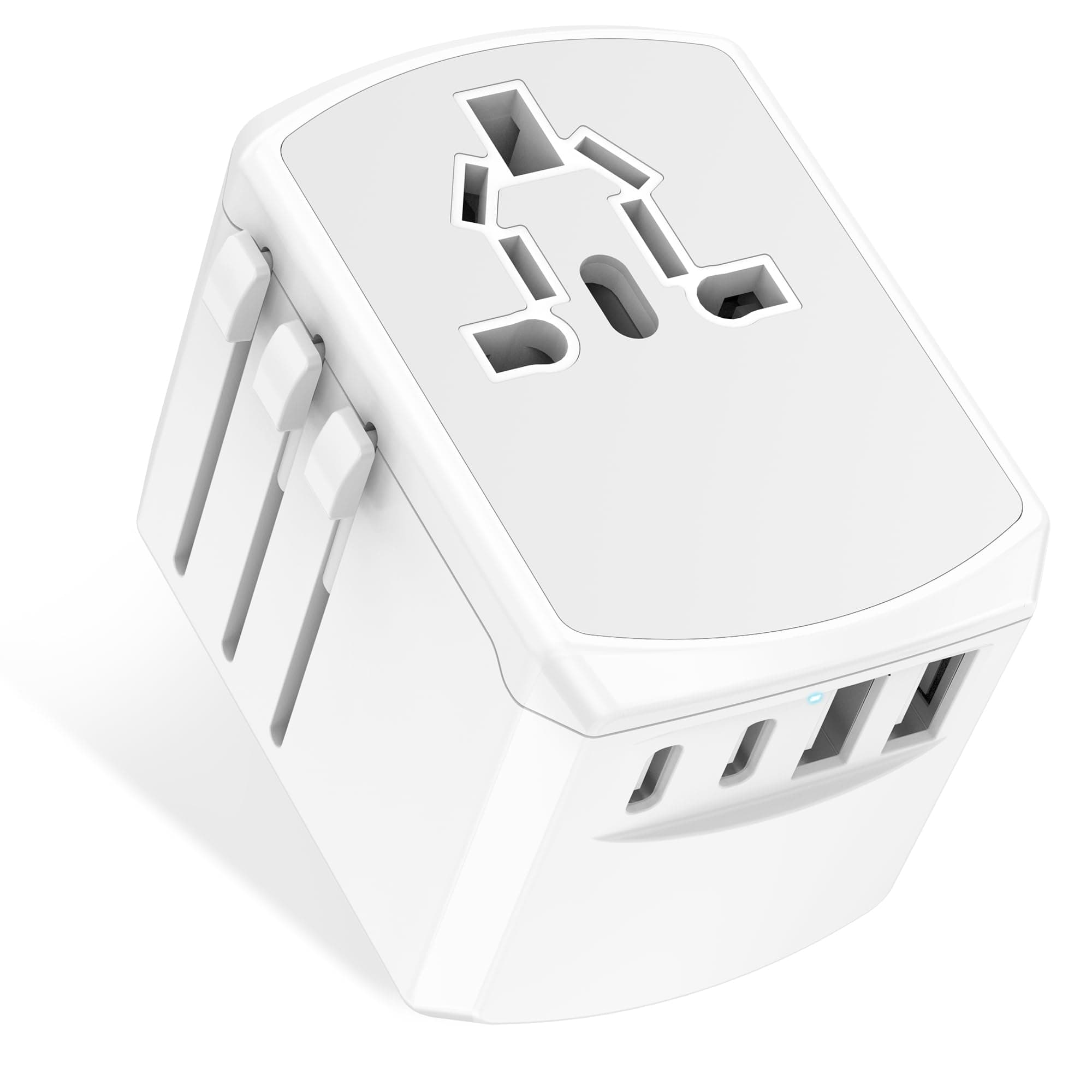 Adaptador Enchufe Universal Cargador Viaje - 5 en 1 Travel Adapter Internacional con 2 USB 2 Tipo C y 1 CA Adaptador Corriente Universal Spain a EU USA UK Australia Japón Tailandia 150 Países, Yioihnm